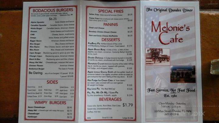 Melonie's Restaurant - Dundee, FL menu_pic