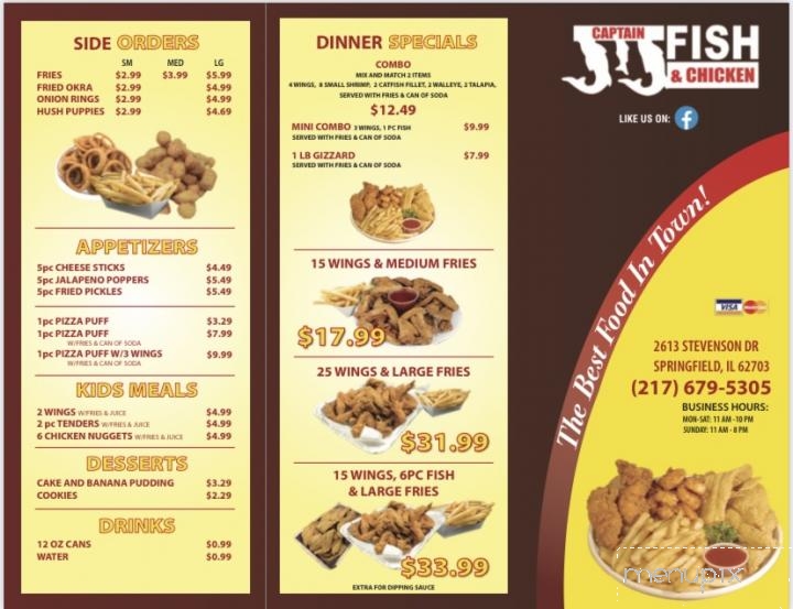Captain JJ's Fish 'n' Chicken - Springfield, IL menu_pic