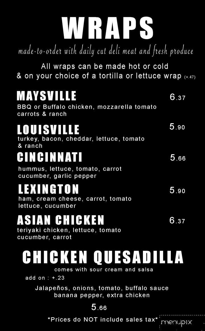 Cafe Cream - Maysville, KY menu_pic