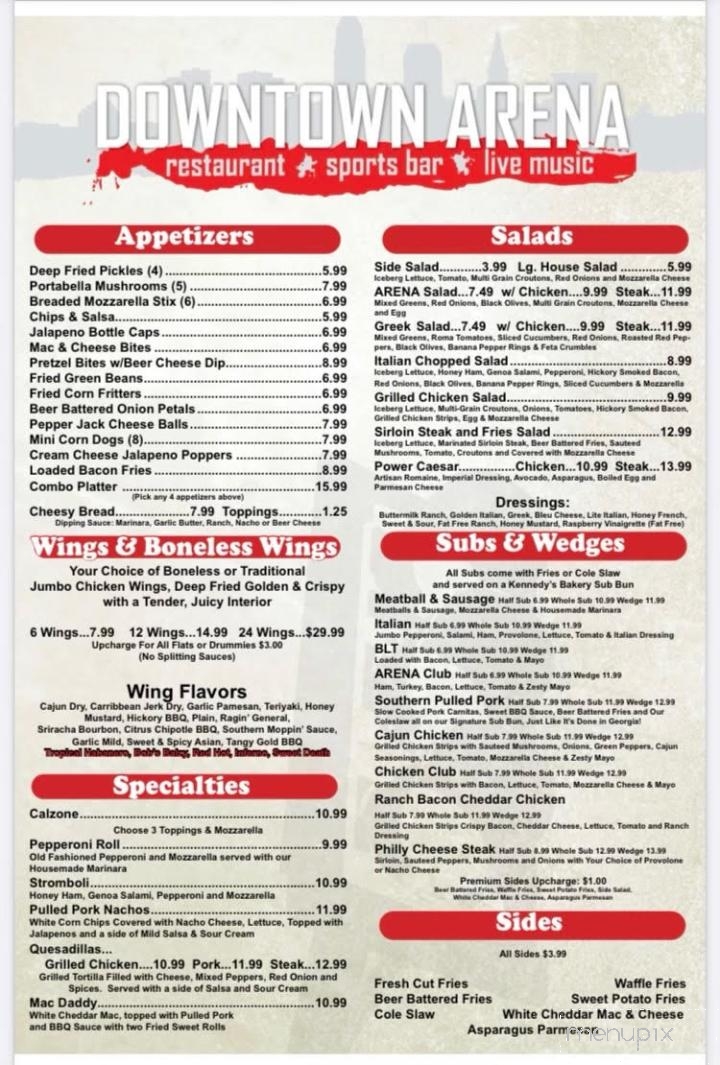 Downtown Arena - Cambridge, OH menu_pic