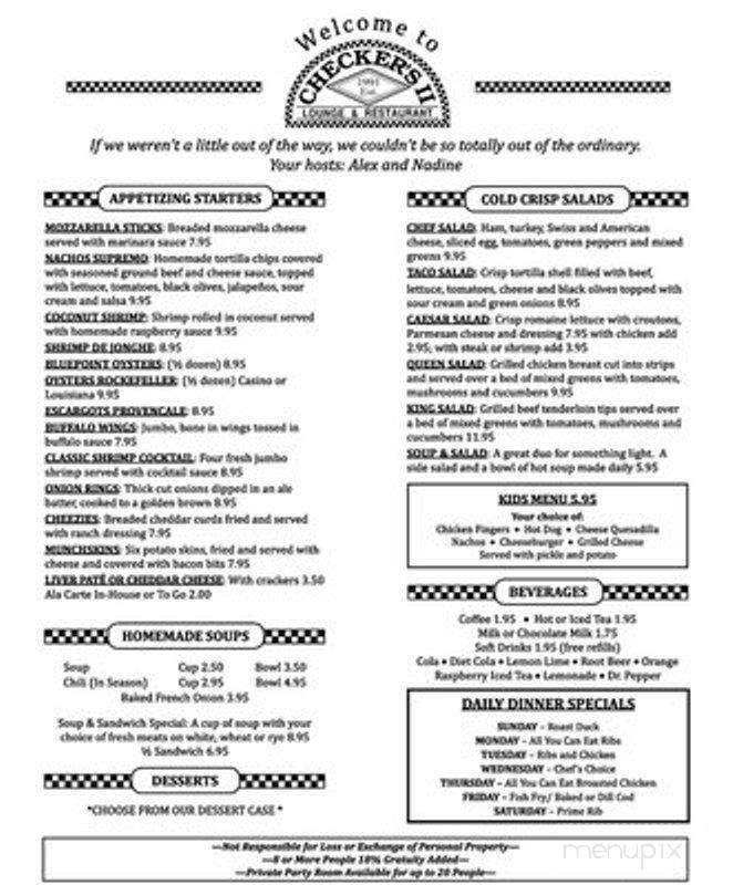 Checker's II - Union, IL menu_pic