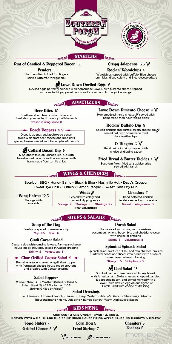 Southern Porch - Canton, NC menu_pic