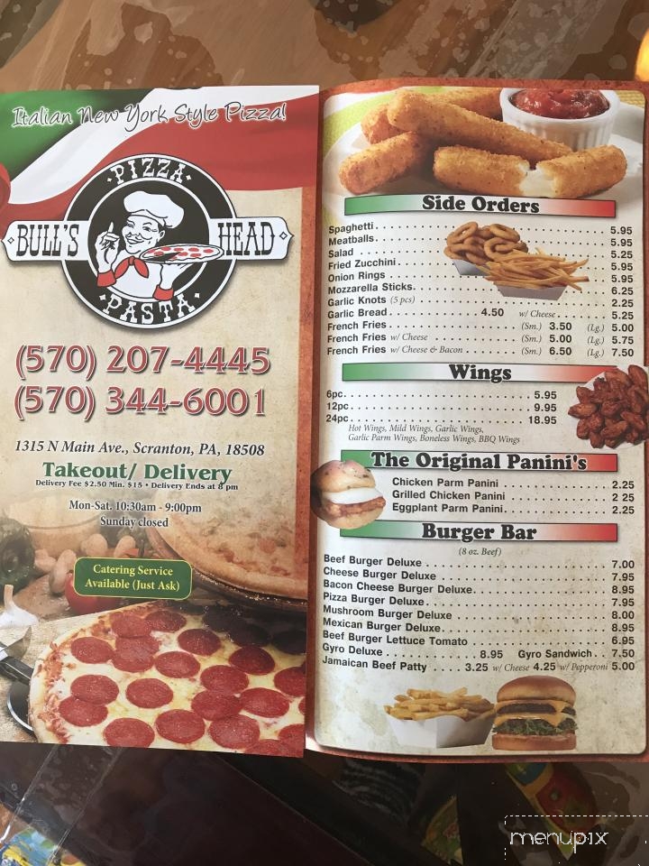 Bull's Head Pizza - Scranton, PA menu_pic