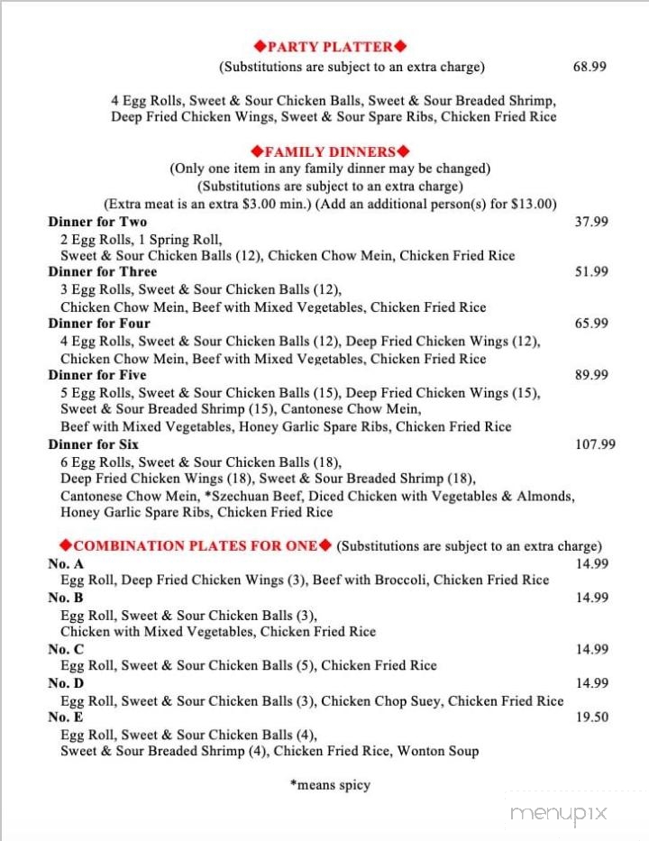 Golden Palace - Lively, ON menu_pic