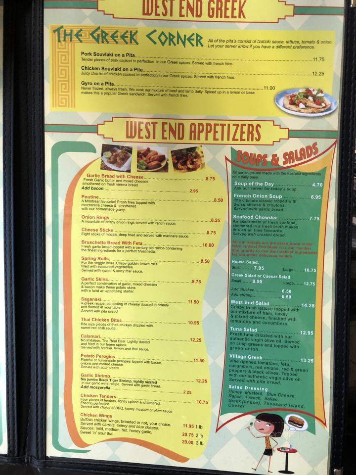 West End Diner - Hamilton, ON menu_pic