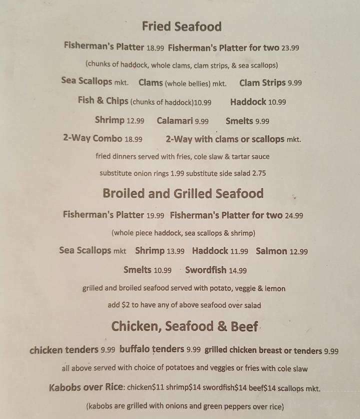 Fisherman III - Norton, MA menu_pic