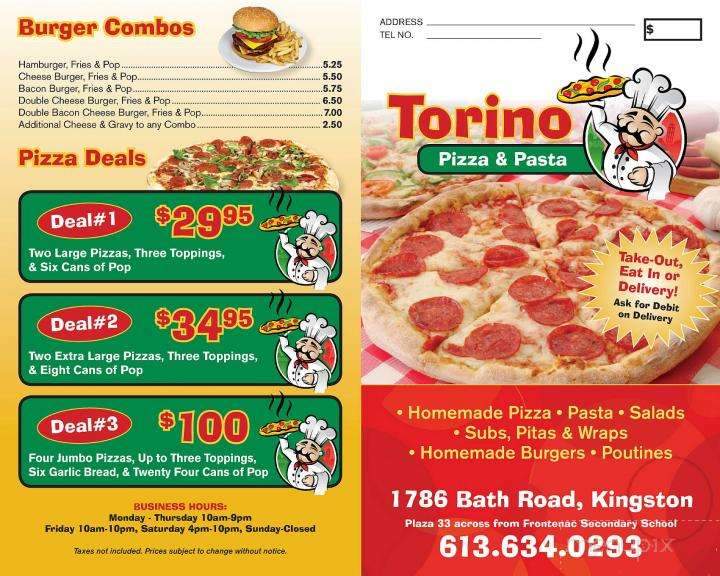 Torino Pizza & Pasta - kingston , ON menu_pic