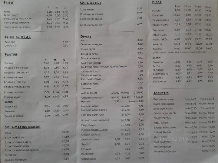 Cantine Chez Maye - Le Bic, QC menu_pic