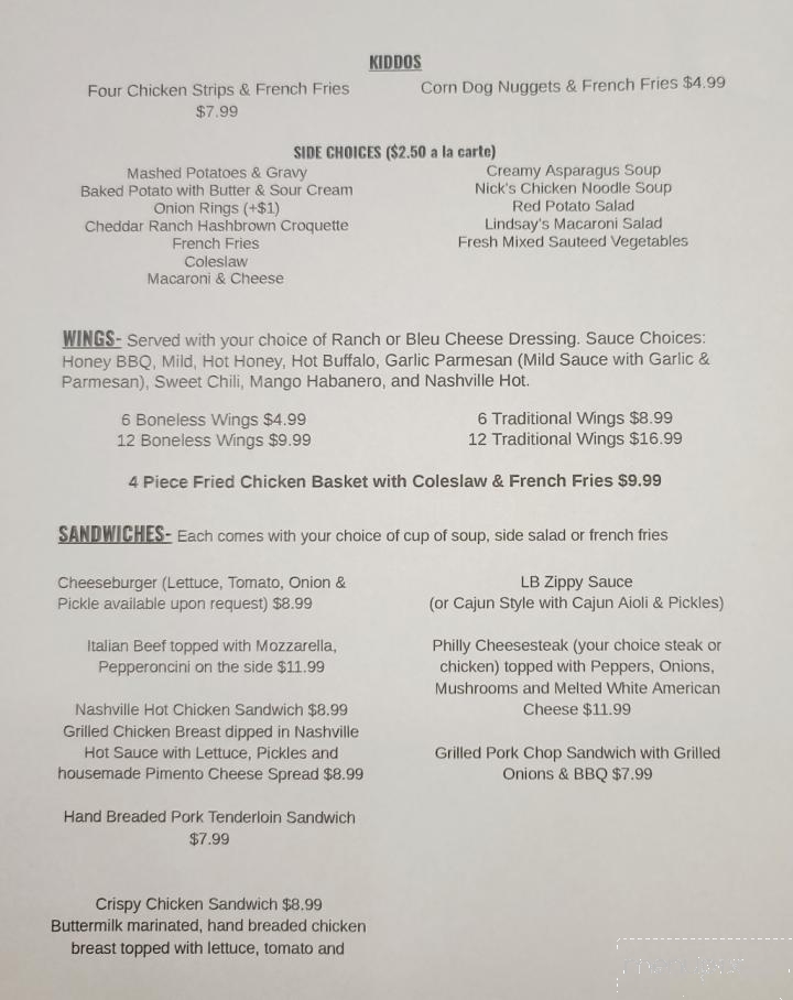 Long Branch Restaurant - Clifton, IL menu_pic