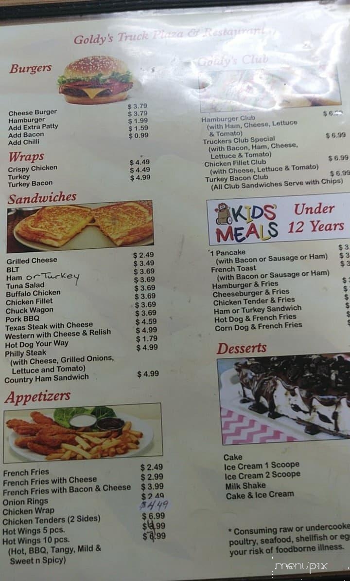 Goldy's Truck Plaza - Lynchburg, VA menu_pic