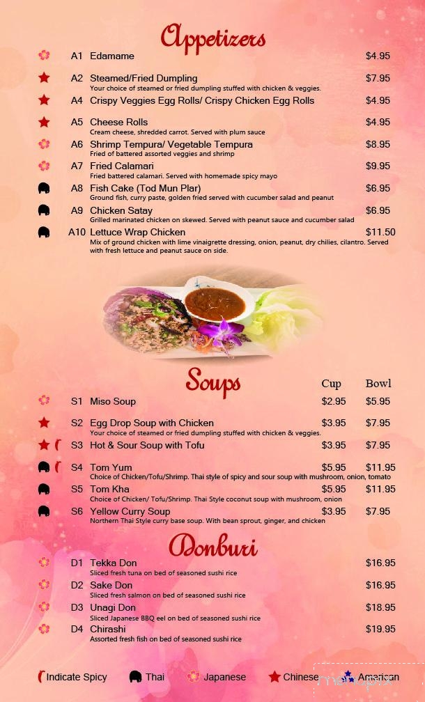 Thai Jin - Houston, TX menu_pic