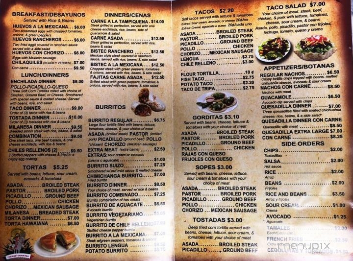 Tequila Restaurant - Burbank, IL menu_pic