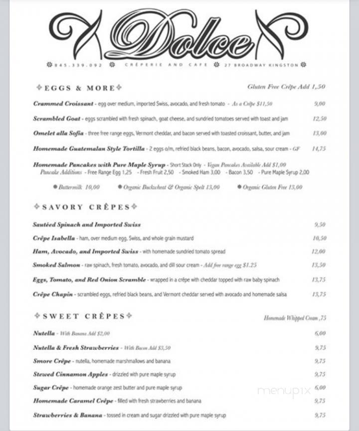 Dolce - Kingston, NY menu_pic