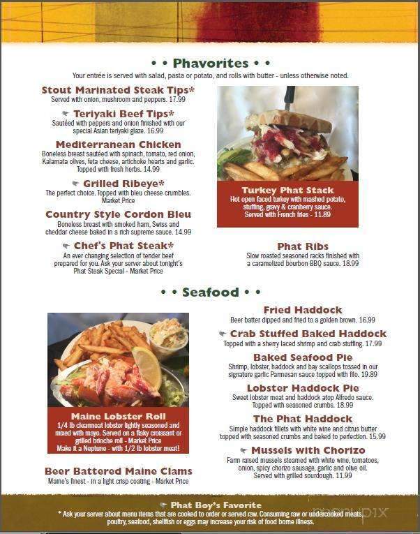 Phat Boys Diner - Cornish, ME menu_pic