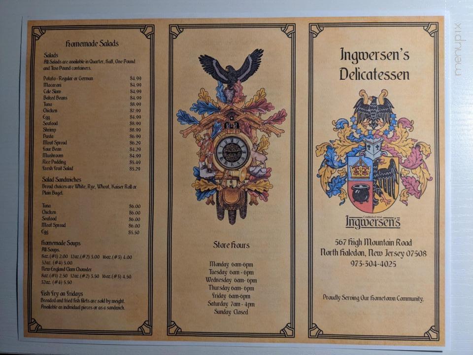 Ingwersen's Delicatessen - North Haledon, NJ menu_pic