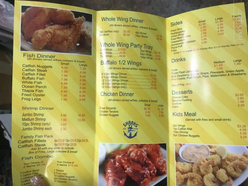 Shark's Fish & Chicken - Conway, AR menu_pic