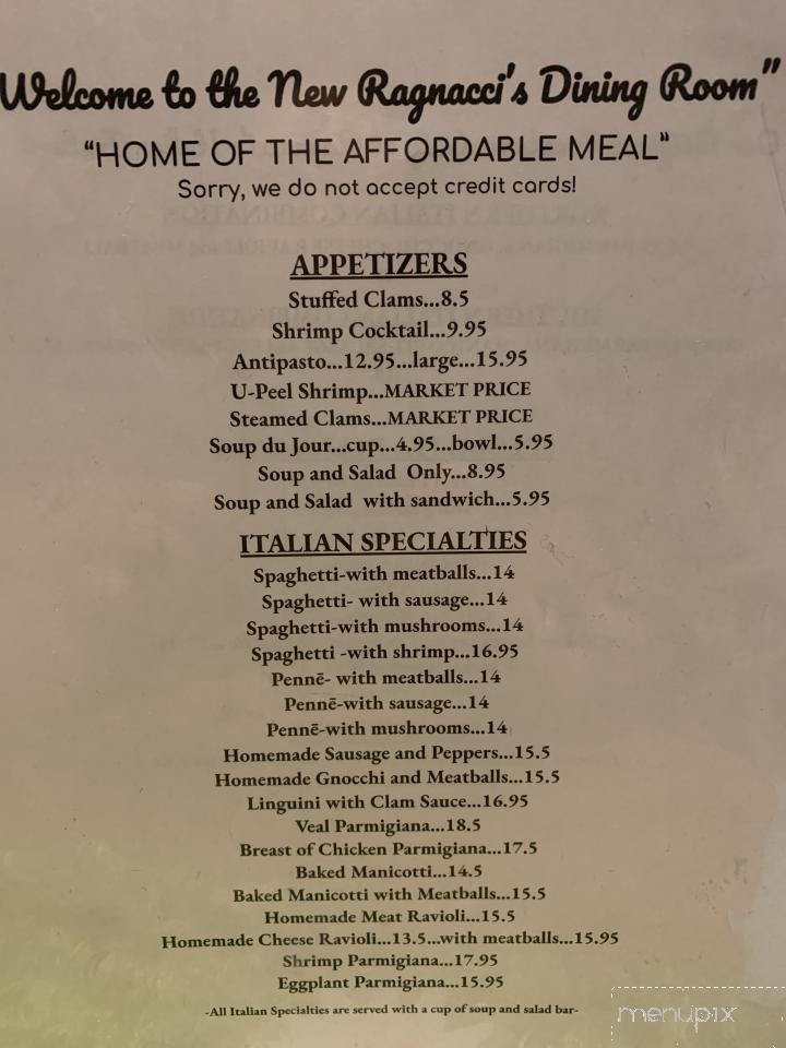 Ragnacci's Family Restaurant - Dunmore, PA menu_pic