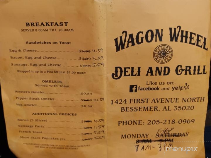 Wagon Wheel - Bessemer, AL menu_pic
