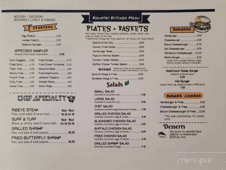 Kountry Kitchen - Pittsview, AL menu_pic