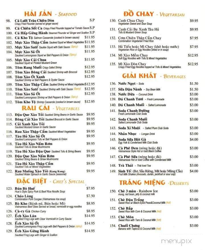 Binh Duong Restaurant - Bloomfield, NJ menu_pic