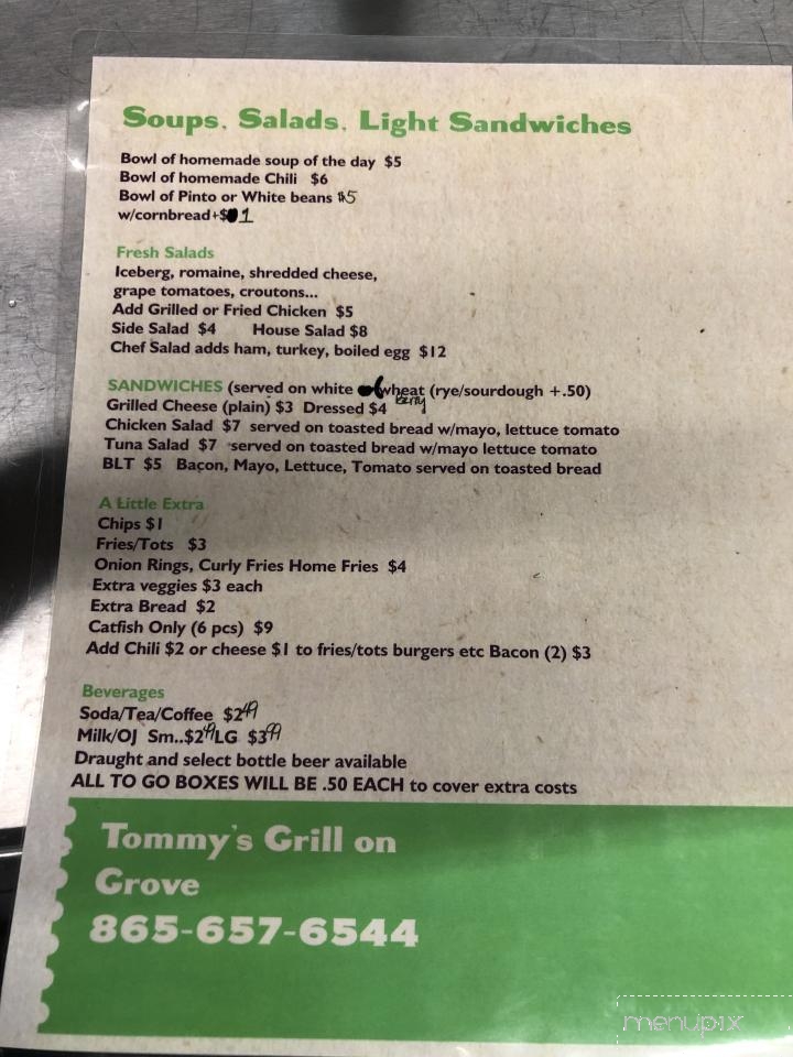Tommy's Grill On Grove - Loudon, TN menu_pic