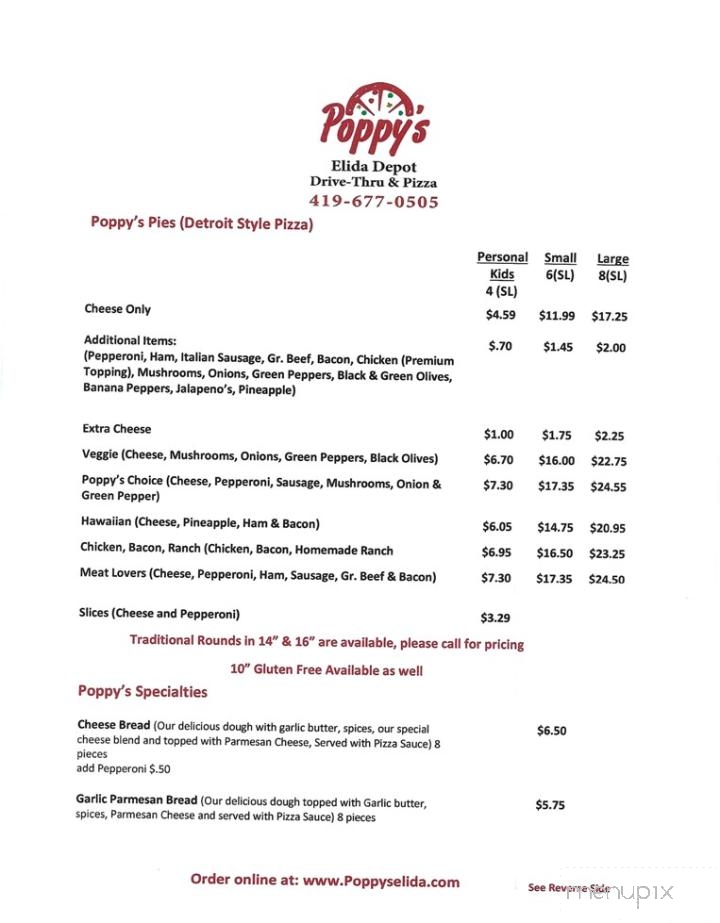 Poppy's Elida Depot - Lima, OH menu_pic