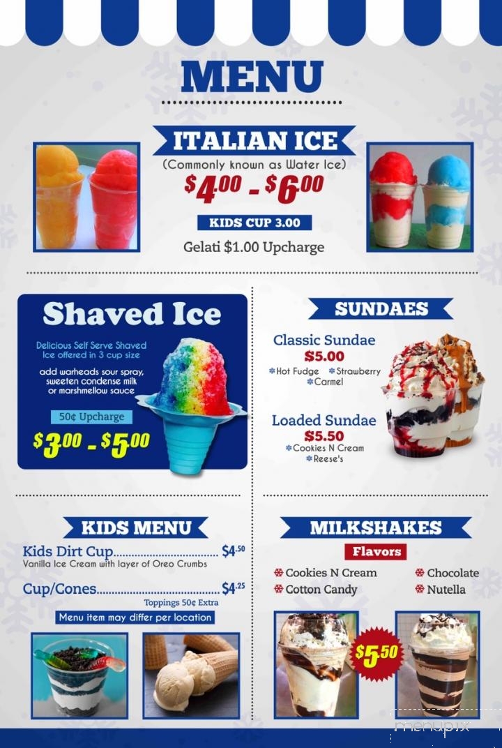 Frozen Sweets Truck - Jacksonville, FL menu_pic