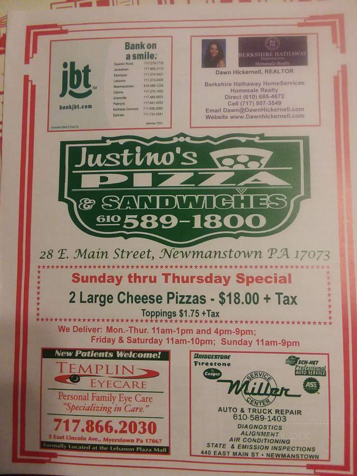 Justino's Pizza - Newmanstown, PA