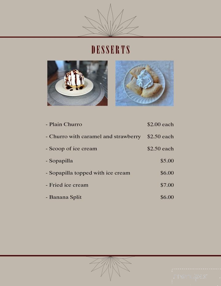 El Rinconcito Restaurant - Olathe, CO menu_pic