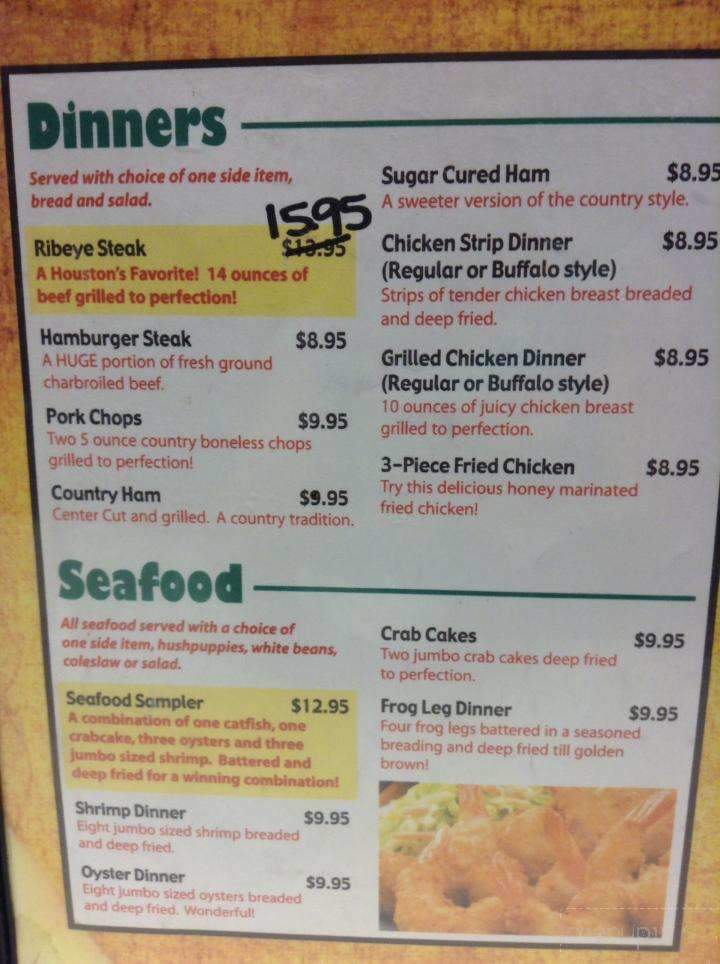 Houston's Restaraunt - White Bluff, TN menu_pic