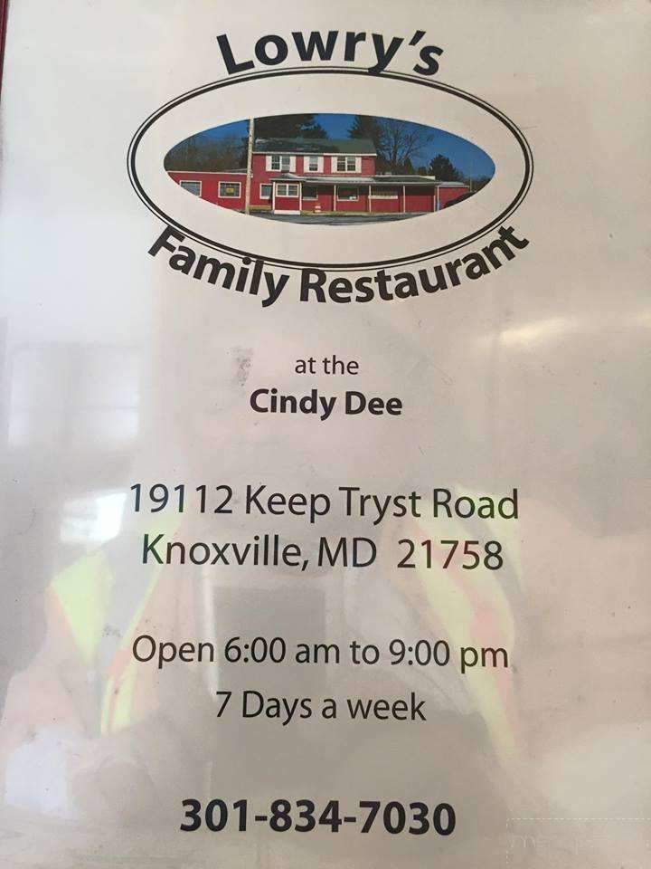 Lowry's Family Restaurant at Cindy Dee's - Knoxville, MD