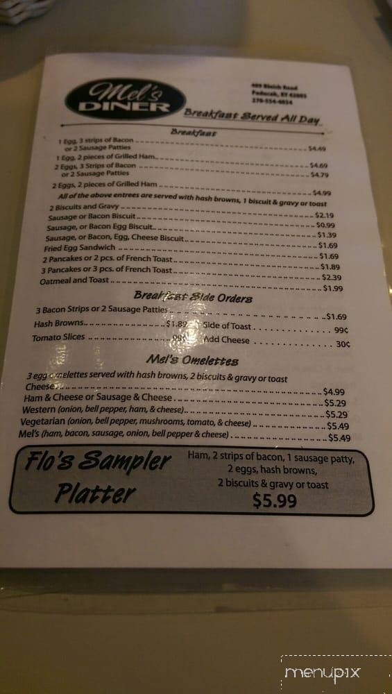 Mel's Diner - Paducah, KY menu_pic
