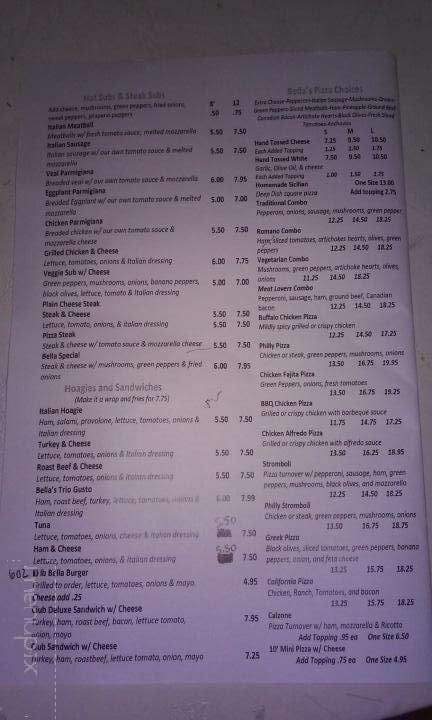 Bella Pizza - Ettrick, VA menu_pic