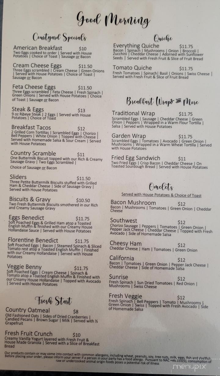 The Courtyard Cafe & Bakery - Fallon, NV menu_pic