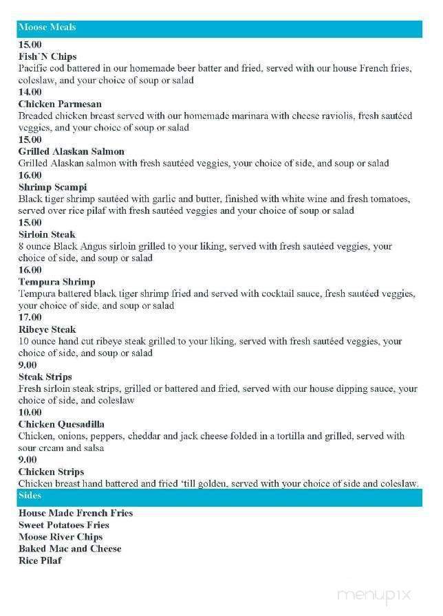 Moose River Bar Grill - Seeley Lake, Mt menu_pic
