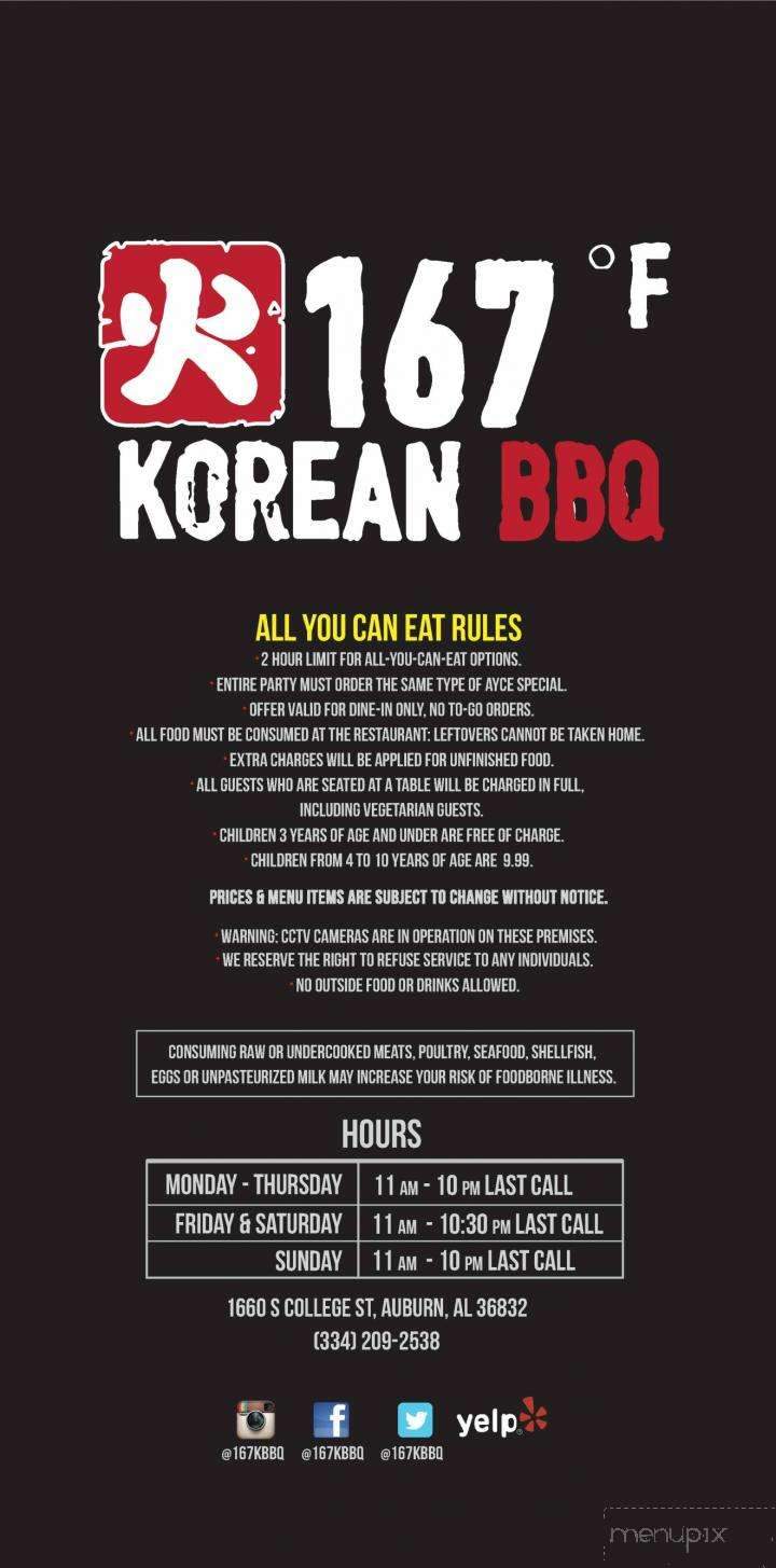 167 Degrees F Korean BBQ - Auburn, AL