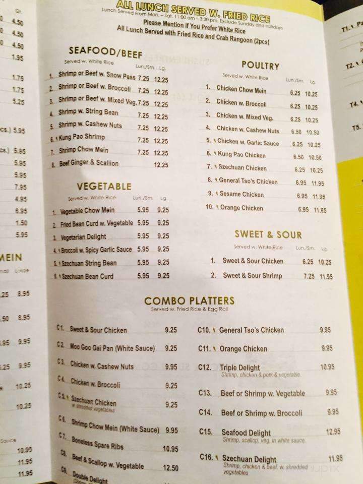 Ping's Cafe - Gettysburg, PA menu_pic