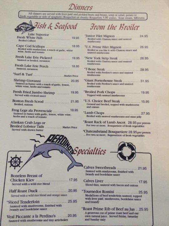 Perdinos Continental Cuisine - Grosse Ile, MI menu_pic