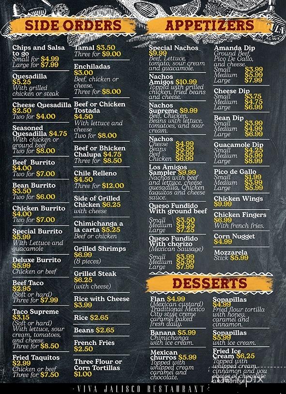 Viva Jalisco - Wellston, OH menu_pic