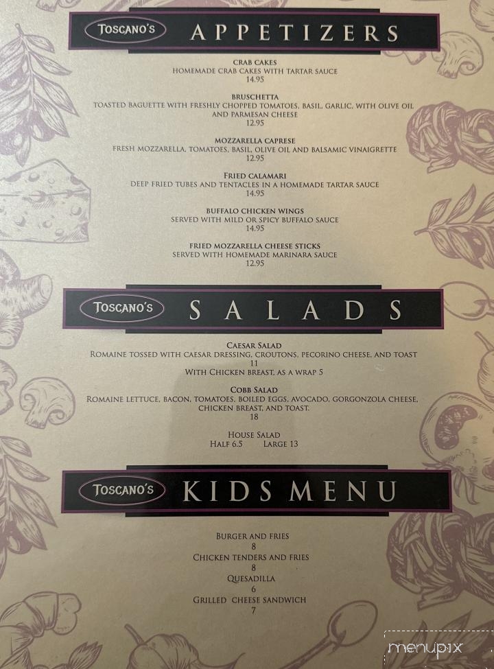 Toscano's Restaurant - Murphys, CA menu_pic