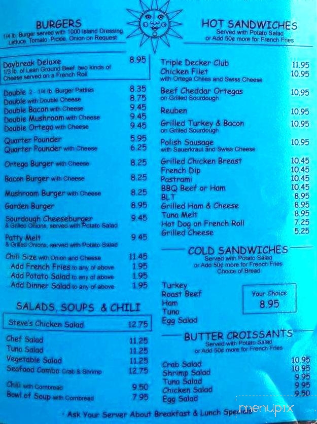 Day Break Cafe - Penn Valley, CA menu_pic