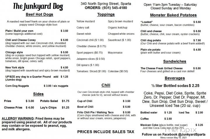 The Junkyard Dog - Sparta, TN menu_pic