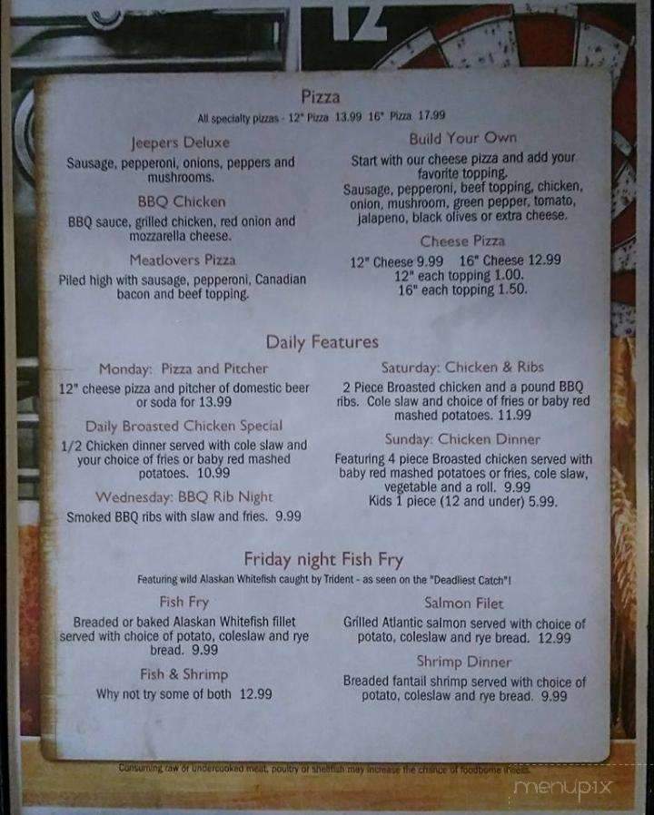 Jeepers - Plover, WI menu_pic