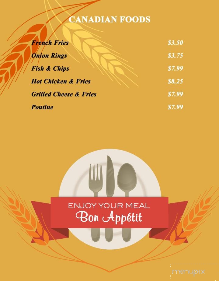 Tran's Place Restaurant - Moncton, NB menu_pic