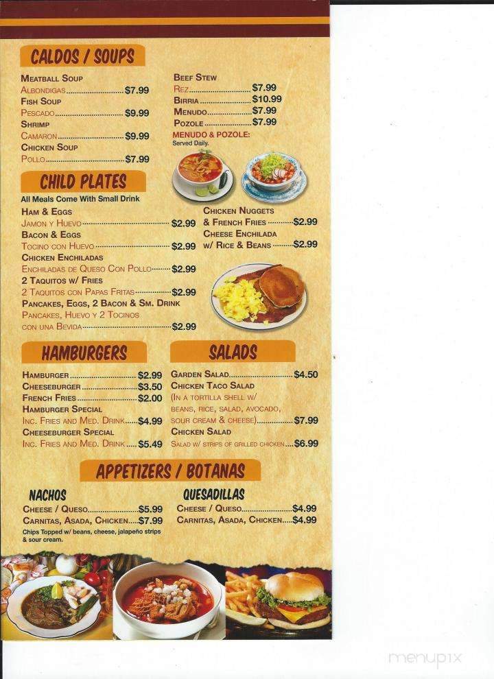 Cebollitas Restaurant - Whittier, CA menu_pic