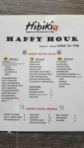 Hibiki Sushi - Dallas, TX menu_pic