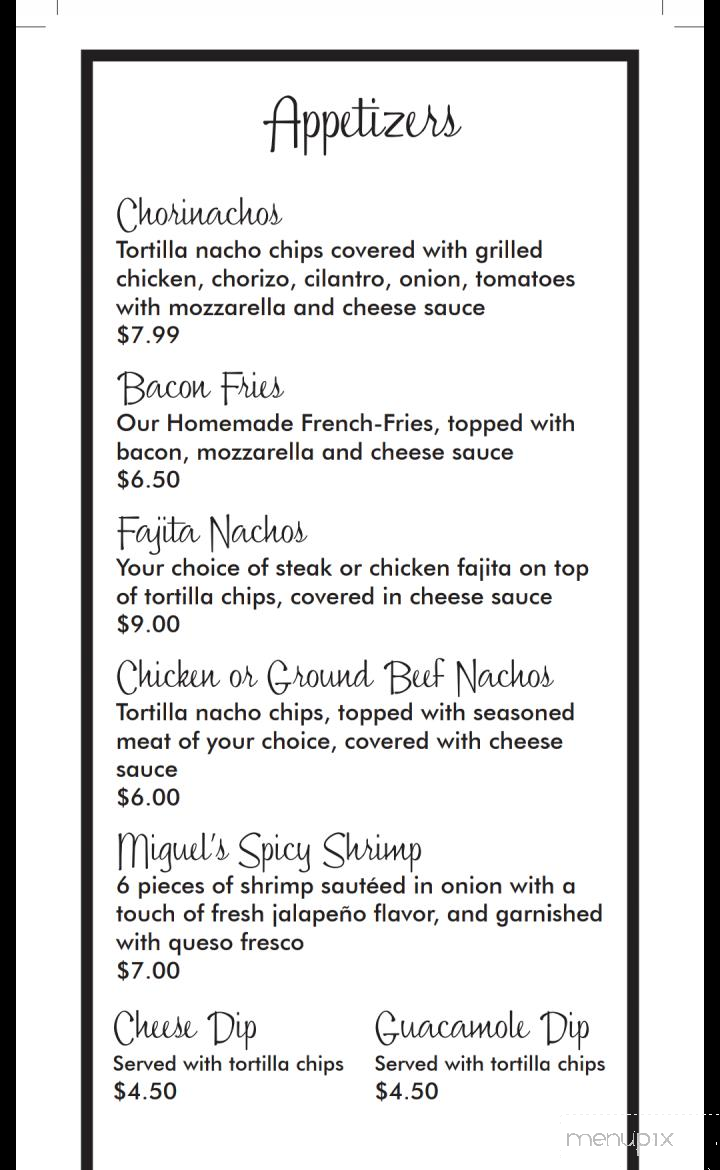 Fresco Fajita House - Beloit, WI menu_pic