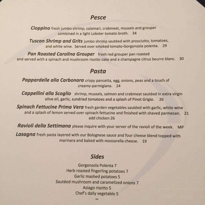 Alpine Ristorante - Snowshoe, WV menu_pic