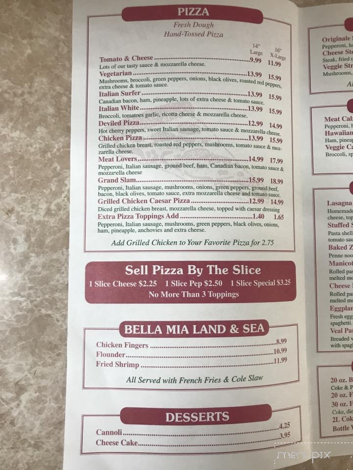 Bella Mia - Baltimore, MD menu_pic