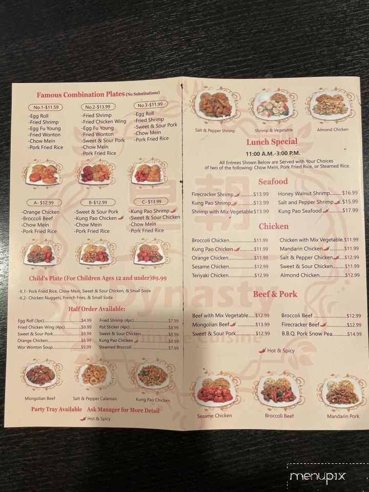 Dynasty Chinese Cuisine - Hanford, CA menu_pic